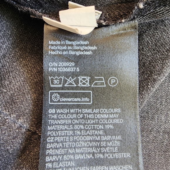 H&M Fitted Dress in Washed Out Black Size S - Picture 7 of 8